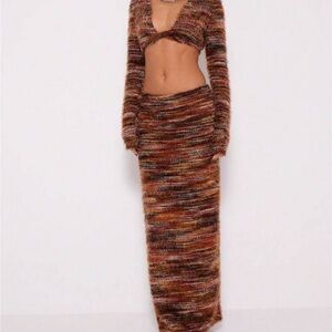 Multicolor Knit Maxi Skirt